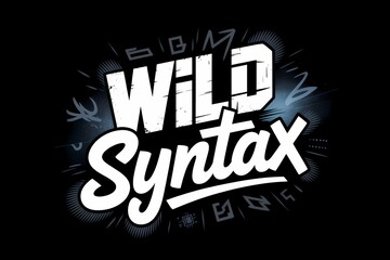 Striking Wild Syntax Graphic Design, Illustrative Title on a Black Canvas