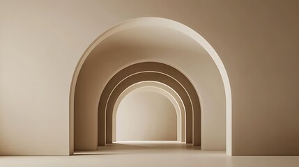 Architectural arches in neutral tones minimalist interior design