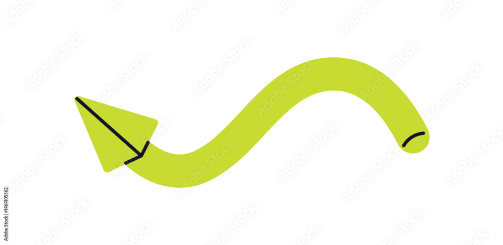 Poster Arrow, turning back, direction. Curved pointer, pointing symbol for turn, changing action. Backward movement, navigation gaming sign, UI icon. Flat vector illustration isolated on white background