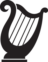 Harp silhouette vector illustration isolated on white background 