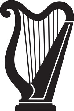 recommend clip art: Harp silhouette vector illustration isolated on white background 