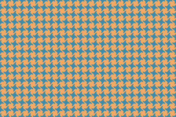 Abstract geometric pattern.  Stylish teal and peach houndstooth design, ideal for textile, fashion, or website backgrounds.  Repeatable texture adds visual interest and sophisticated style.