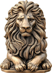 Obraz premium Bronze Sculpture of a Majestic Lion