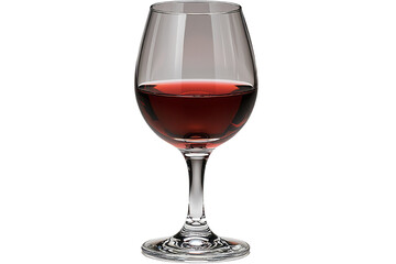 A close-up of an elegant wine glass filled with rich red wine, perfect for a sophisticated dining experience or celebration.