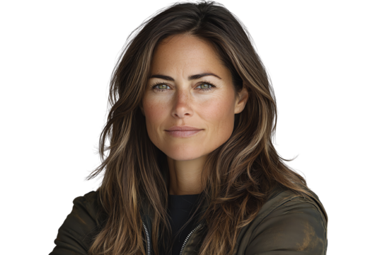 A confident woman with long hair, exuding strength and positivity, perfect for lifestyle and empowerment themes.