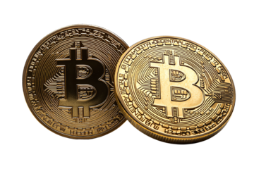 Close-up view of Bitcoin coins symbolizing digital currency, representing the future of finance and investment opportunities.