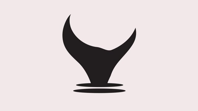 whale tail icon animation illustration flat