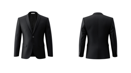 Dark suit mockup front and back view