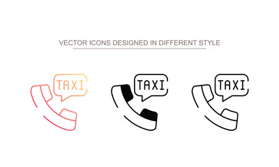 Taxi Call Centre icon design with white background stock illustration