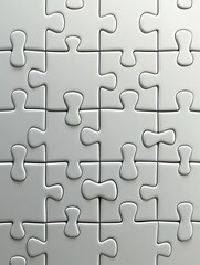 Silver jigsaw puzzle close-up