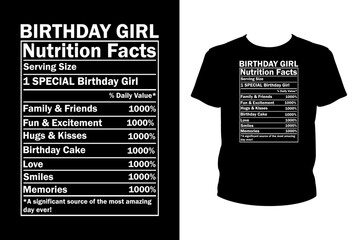 Birthday girl nutrition facts Quotes svg, Birthday Svg, t-shirt design for prints, Birthday t-shirt design cut file