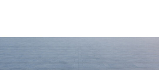 3d rendering empty concrete floor on white background for compositions