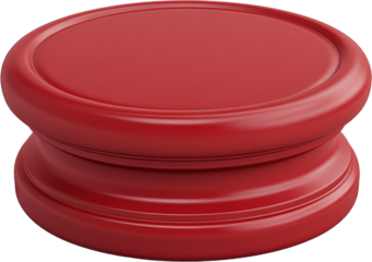 Red Circular Wooden Pedestal