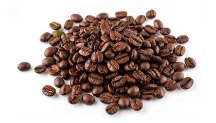 Naklejka premium coffee beans on white background