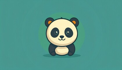 Adorable Cartoon Panda Bear Illustration Perfect for Kids Room Decor or Children's Book