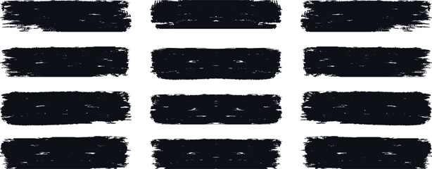 Chalk brushes set. Black set paint, ink brush, brush strokes, brushes, lines, grungy brushes collection. Paintbrush collection. Vector paint brush strokes. Hand drawn brush stroke textures set. 