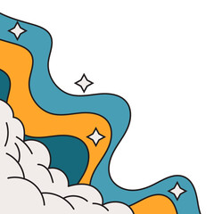 Groovy Retro Corner Frame