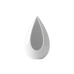 Modern White Teardrop Ceramic Vase or Planter