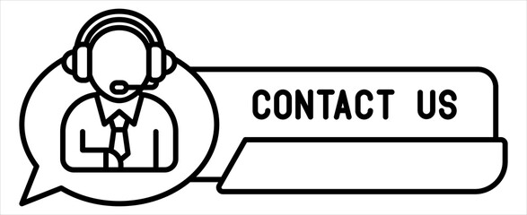 Contact Us Icon with Customer Support Outline