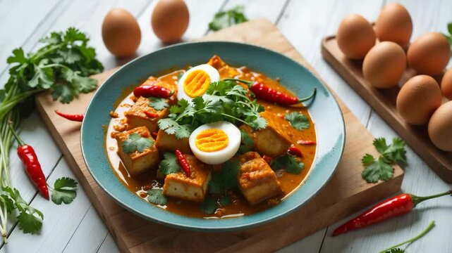Curry Featuring Boiled Eggs and Tofu