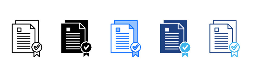 Certificate Icon Set With Multiple Style Collection 