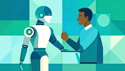 A Human and Robot Collaborate Technology Future Teamwork Modern Workplace