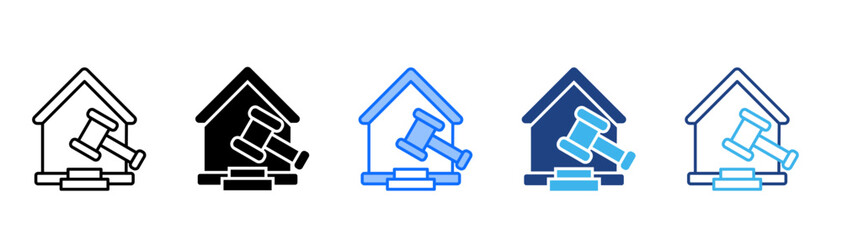 Litigation Icon Set With Multiple Style Collection 