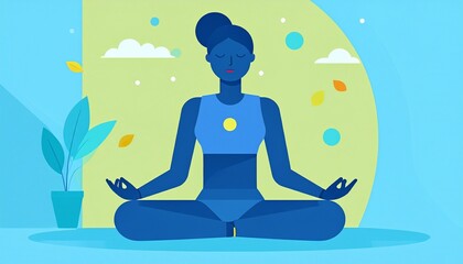 Obraz premium Woman Meditating in Lotus Pose Peaceful Mindful Yoga Practice