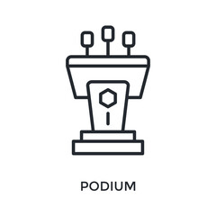 Podium Icon Outline Style. Vector Illustration For Graphic Design