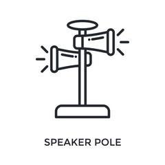Speaker Pole Icon Outline Style. Vector Illustration For Graphic Design