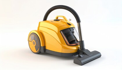 Fototapeta premium Yellow Vacuum Cleaner on White Background