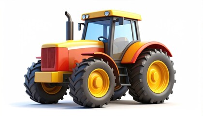 Obraz premium Cartoon Tractor Vehicle Illustration