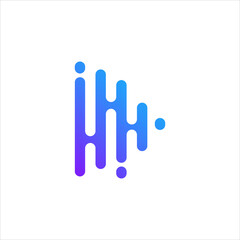 Abstract Blue Sound Wave Gradient Logo Design