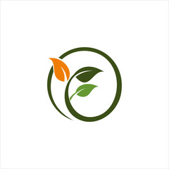 Green Leaf Circle Logo Design