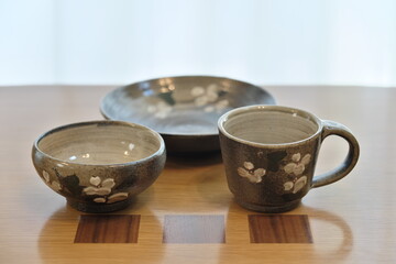 旅先で作った益子焼の器