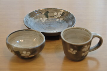 旅先で作った益子焼の器