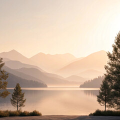 Fototapeta premium Minimalist Background with Peaceful 3D Design Aesthetic