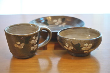 旅先で作った益子焼の器