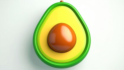 Avocado Fruit Half Section