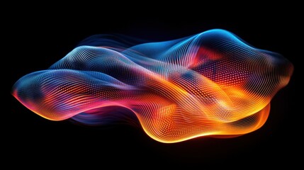 Fototapeta premium Vibrant abstract swirl design featuring neon hues in a dynamic composition that evokes energy and movement