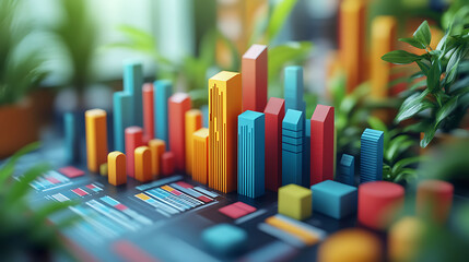 Obraz premium profit report infographic with dynamic 3D visuals