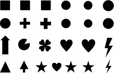 Basic Geometric Shapes Silhouette Set