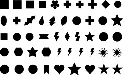 Basic Geometric Shapes Silhouette Set