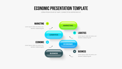 Fototapeta premium Consulting Performance Slideshow Layout Vector Illustration. Sales Innovation Four Option Diagram Frame Design. Project Planning 4 Element Infographic Presentation Template.