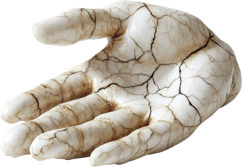 Cracked Hand Sculpture, Artistic Representation