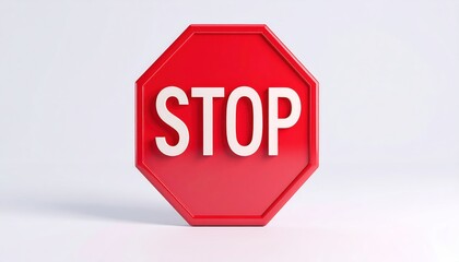 Stop Sign with White Text