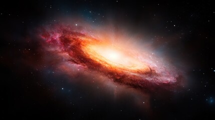 A breathtaking image of a swirling galaxy illuminated by vibrant colors and cosmic elements, showcasing the beauty and vastness of the universe.