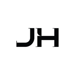 Obraz premium JH monogram logo design letter text name symbol monochrome logotype alphabet character simple logo