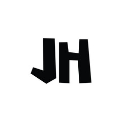 JH monogram logo design letter text name symbol monochrome logotype alphabet character simple logo