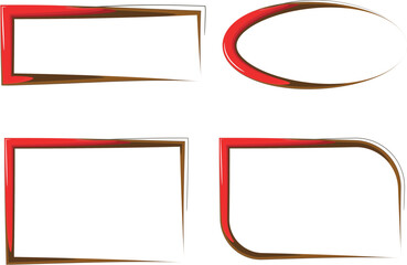 red brown colorful abstract art frames shapes collection